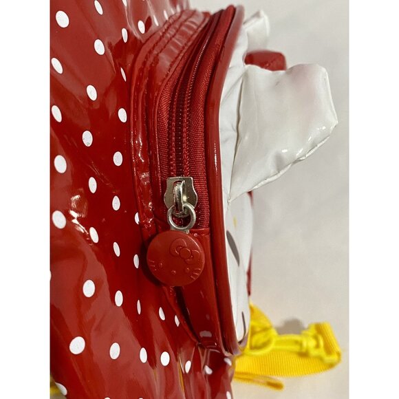 Sanrio Hello Kitty Red Polka Dot Backpack Bag Yellow Straps Flower NWT New - Picture 12 of 12